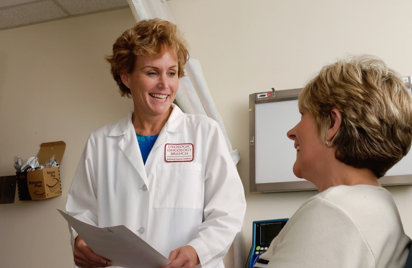 Clinician discussing results with a patient